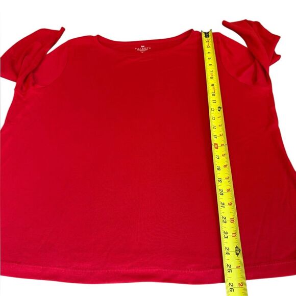 Talbots Pima Cotton Long Sleeve Tee Shirt Womens Size 2X In Red - Picture 7 of 7